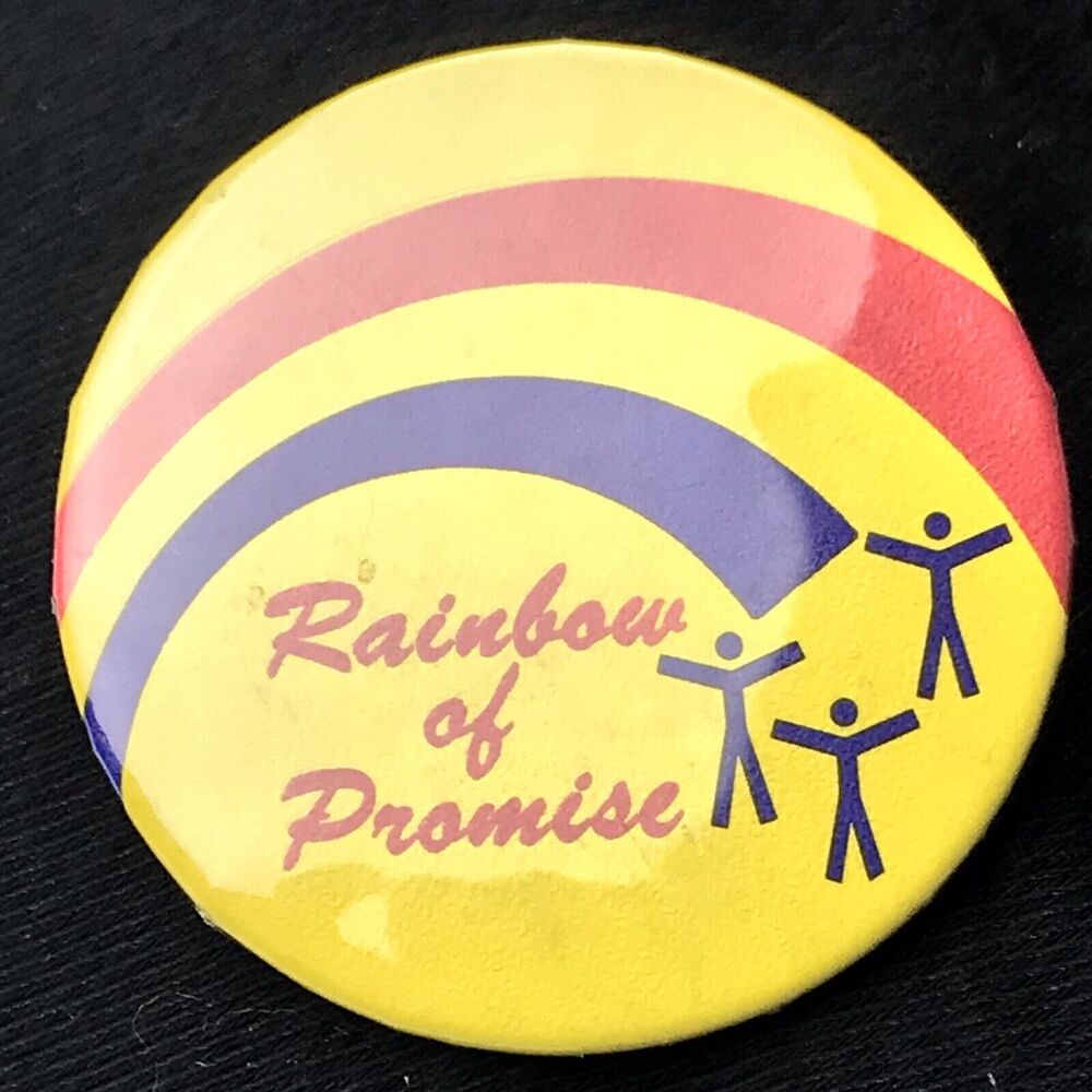 Rainbow Of Promise Vintage Pin Button Pinback Christian Religious Jesus Bible